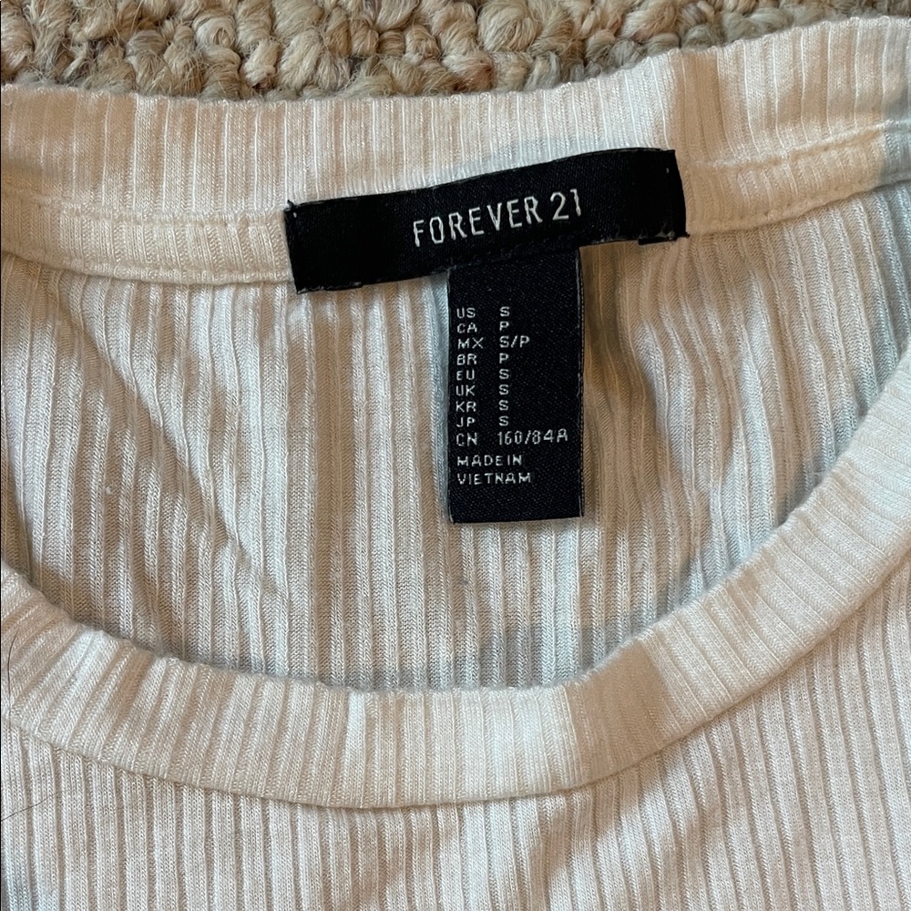 Forever 21 Off-White Ribbed Muscle Tee - Picture 2 of 4